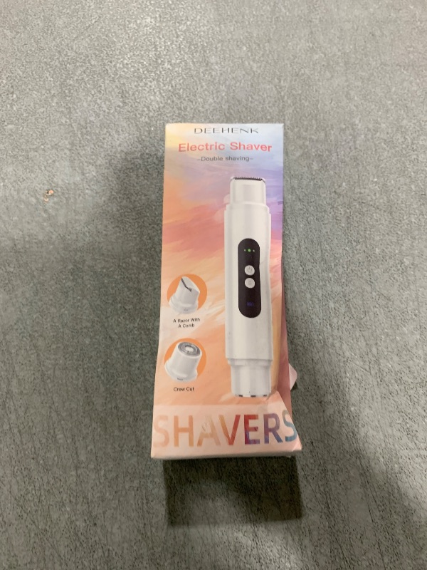 Photo 1 of Bikini Trimmer Razors Shaver for Women: DEEHENK 2-Speed Electric Razor for Pubic Hair Dual Head Shaver Women IPX7 Waterproof Rechargeable Lady Trimmer for Bikini Underarm Body Leg Face Pink