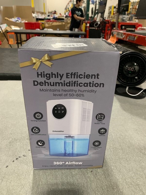 Photo 1 of Dehumidifier for Bedroom, ANOEPUY 58oz Small Dehumidifier for Home Bathroom, Portable Dehumidifiers with Auto Shut-Off, Sleep Mode for Bathroom, Basement, Bedroom,Closet, RV,Gray (300 Sq.Ft)