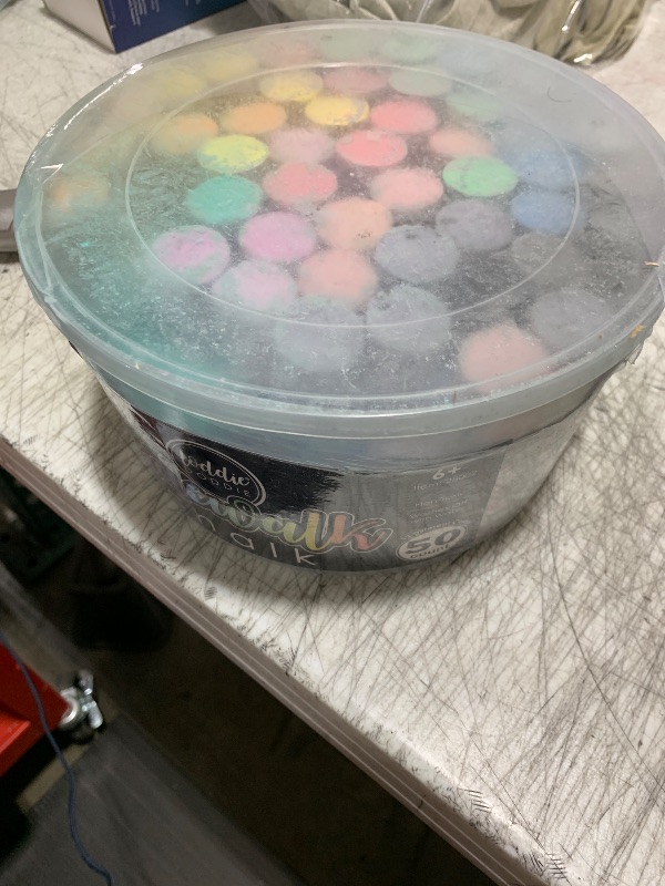 Photo 1 of Loddie Doddie 50ct Sidewalk Chalk for Kids - 12 Colors Non-Toxic Jumbo Sticks in Reusable Bucket - Easy Clean Up for Fun & Creativity