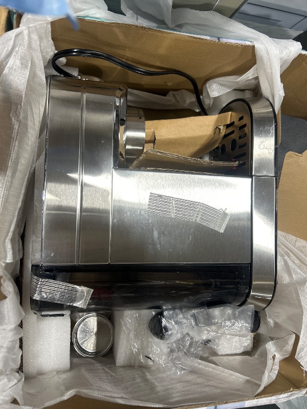 Photo 1 of CASABREWS CM5418 Espresso Machine 20 Bar, Compact Espresso Maker with Steam Milk Frother, Stainless Steel Coffee Machine with 34oz Removable Water Tank for Cappuccino, Latte, Silver