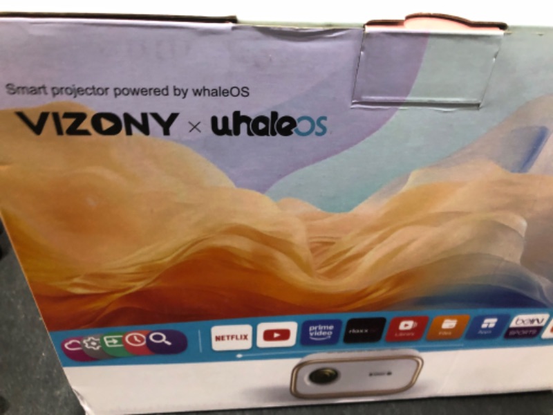 Photo 1 of VIZONY E1 Pro Netflix-Certified Smart Projector, 550 ANSI Lumens, WiFi Bluetooth, Auto Focus & Keystone, Native 1080P & 4K Support, Full-Sealed Optical Engine, Portable Home Theater for Indoor/Outdoor