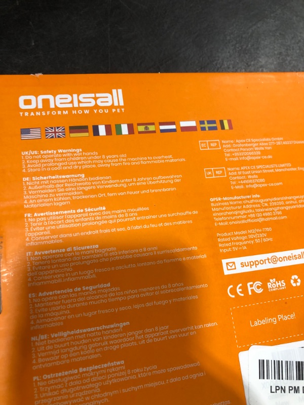 Photo 1 of oneisall Dog Clippers & Dog Paw Trimmer 4-in-1 Cordless Grooming Kit: 2-Speed Low Noise Clippers with Rechargeable Quiet Nail Grinder for Dogs & Cats (Blue)