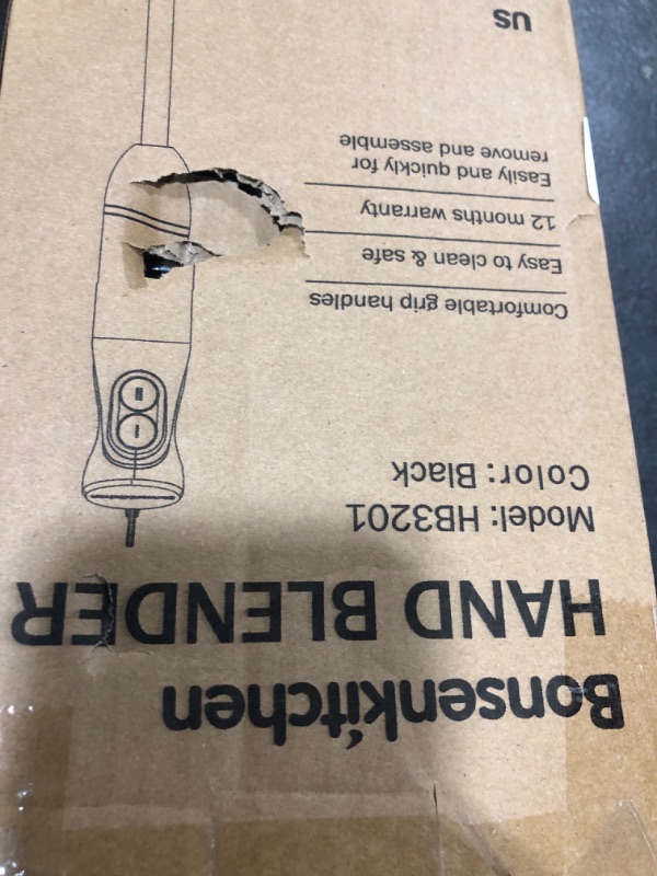 Photo 1 of Bonsenkitchen Hand Blender, Immersion Blender with 2 Mixing Speed, Electric Handheld Mixer Portable Stick Mixer with Stainless Steel Blades for Soup, Smoothie, Puree, Baby Food