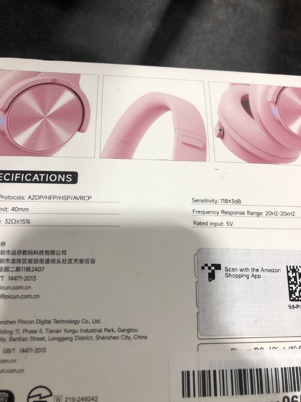 Photo 1 of Picun B8 Headphones Wireless Bluetooth, 120H Bluetooth Headphone Over Ear with 3EQ Music Modes, Hands-Free Calls, Deep Bass Headphones for Travel Home Office Cellphone PC (Pink)