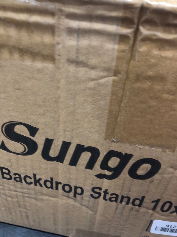 Photo 1 of JSungo 10x8.5 FT Backdrop Stand for Parties, Adjustable Photo Backdrop Stand Kit with Carrying Bag, Portable Background Stand Backdrop for Wedding, Photoshoot, and Photo Studio