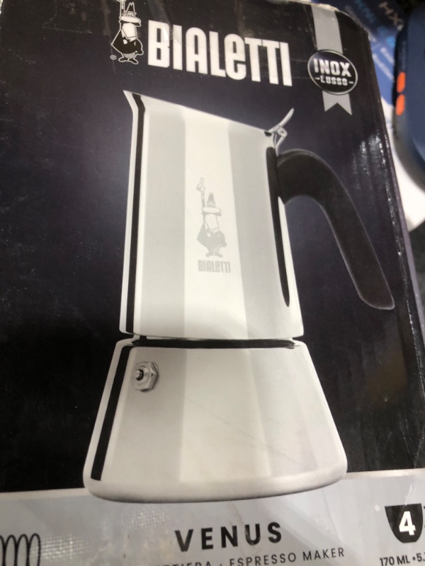 Photo 1 of Bialetti - New Venus Induction, Stovetop Coffee Maker, Suitable for all Types of Hobs, Stainless Steel, 4 Cups (5.7 Oz), Silver