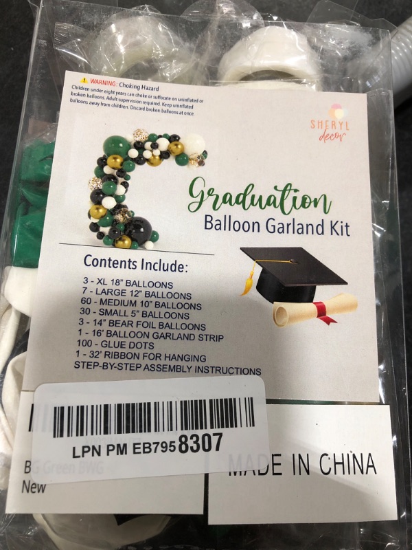Photo 1 of ALL-IN-1 Green Black White Balloons Garland Kit & Arch Small and Large Gold, White, Black Balloons Lime Dark Green Party Decorations for Graduation Birthday Football Soccer Army