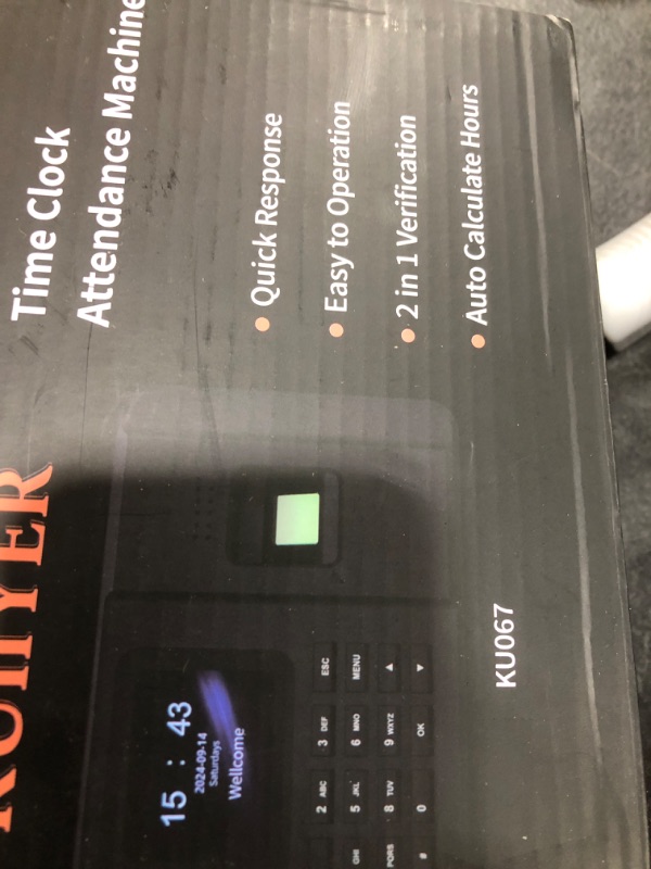 Photo 1 of KUIIYER 2 in 1 Time Clocks for Employees Small Business (Fingerprint + Password) Employee Clock in & Out Machine Attendance Punch Clock Recorder Tracker for Small Businesses & Offices