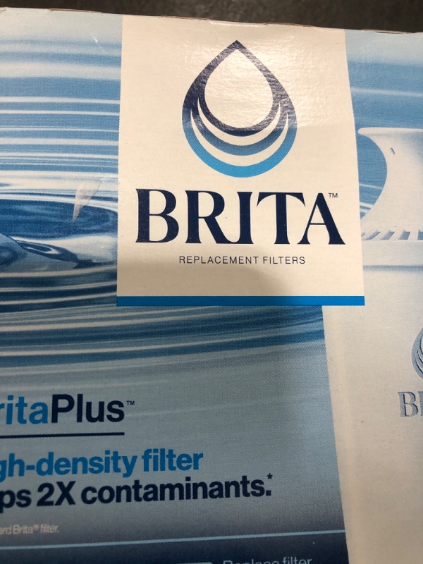 Photo 1 of Brita Plus Water Filter, BPA-Free, High-Density Replacement Filter for Pitchers and Dispensers, Reduces 2x Contaminants*, Lasts Two Months or 40 Gallons, Includes 2 Filters