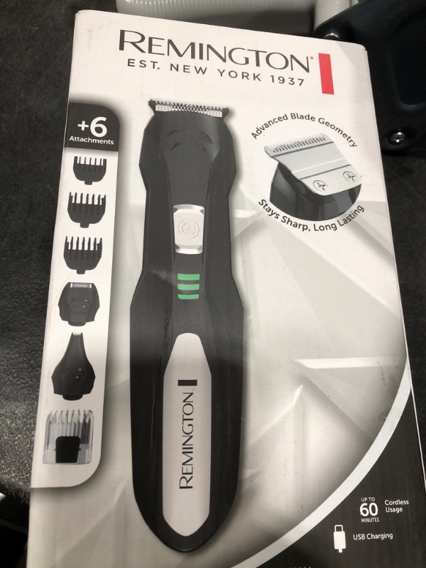 Photo 1 of Remington All-in-One Grooming Kit, Lithium Powered, 8 Piece Set with Trimmer, Men's Shaver, Clippers, Beard and Stubble Combs, Black