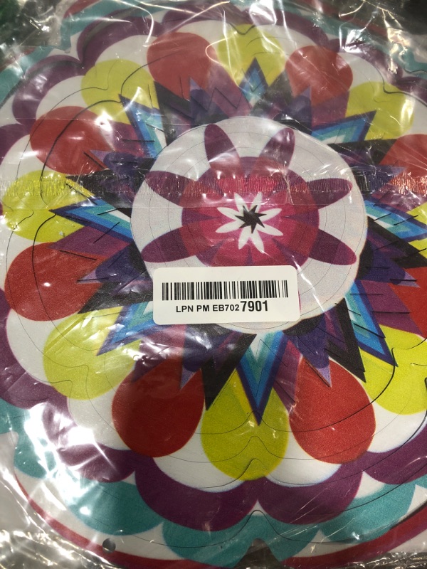 Photo 1 of YOBTSG Mandala Wind Spinner, 3D Stainless Steel Reflective Wind Catchers Wind Spinners Kinetic Hanging Whirligig Decorations for 12 Pink shape round