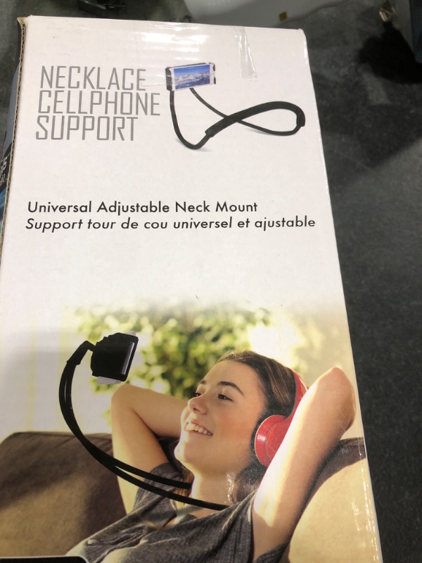 Photo 1 of QkonkgnS Lazy Cell Phone Holder, Universal Cell Phone Holder for Smart Mobile Phone,Hanging on Neck Cell Phone Mount Holder,Black