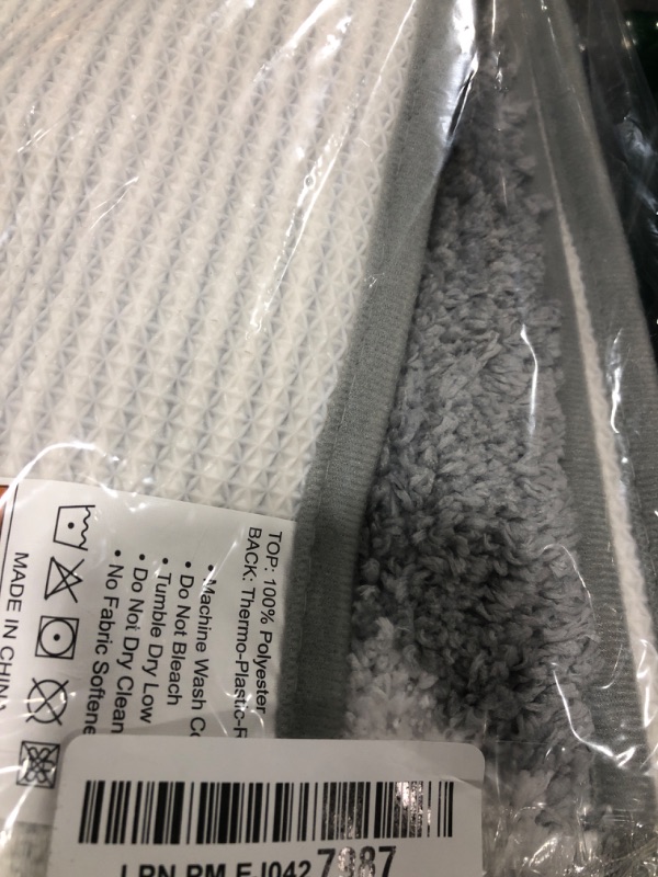 Photo 1 of OLANLY Bathroom Rugs 24x16, Soft and Absorbent Microfiber Bath Rugs, Non-Slip Shaggy Shower Carpet, Machine Wash Dry, Bath Mats for Bathroom Floor, Tub and Shower, Grey