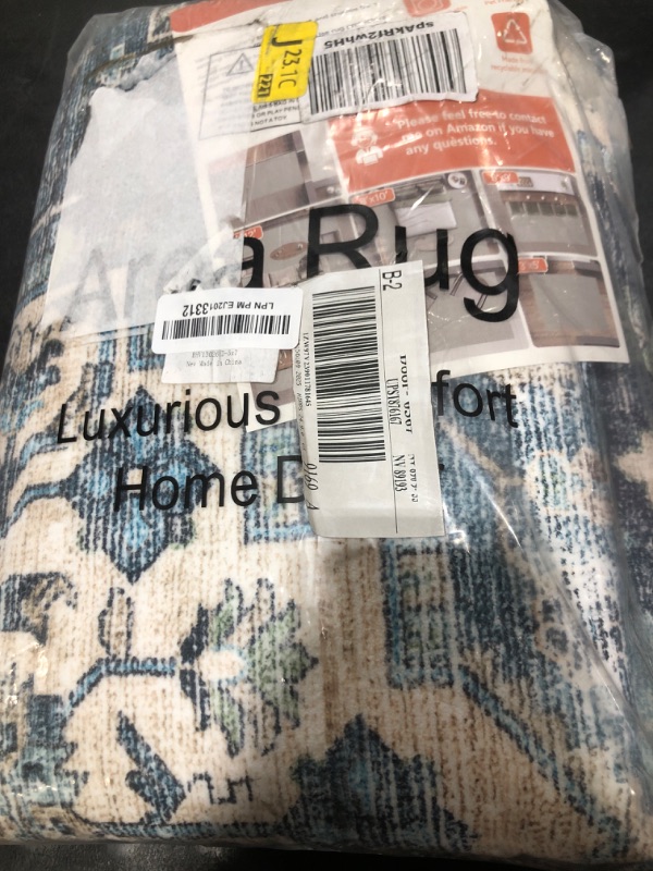 Photo 1 of 5x7 Area Rugs for Living Room,Non Slip Washable Vintage Boho Rugs Blue Area Rug Indoor Stain Proof Non-Shedding Carpet for Entryway Living Room Bedroom Kitchen(Blue)