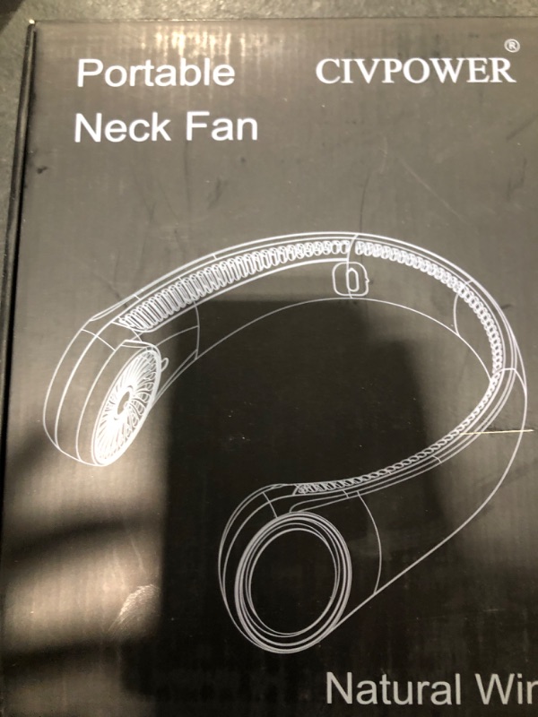 Photo 1 of CIVPOWER Neck Fan: Portable Personal Neck Cooling Rechargeable Bladeless Fan - Hands Free 3 Speed 4000 mAh Battery USB Operated Wearable Headphone Design - for Men Women Outdoor Indoor (Light Green)
