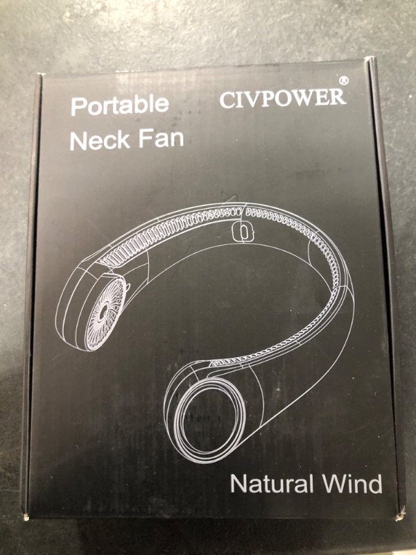 Photo 1 of CIVPOWER Neck Fan: Portable Personal Neck Cooling Rechargeable Bladeless Fan - Hands Free 3 Speed 4000 mAh Battery USB Operated Wearable Headphone Design - for Men Women Outdoor Indoor (Light Green)