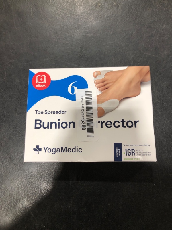 Photo 1 of YOGAMEDIC Bunion Corrector Toe Separator - 6-Piece Soft Silicone Pads for Big Toe Relaxation & Hallux Valgus Support - BPA-Free One-Size Protector for Overlapping Toes Unisex