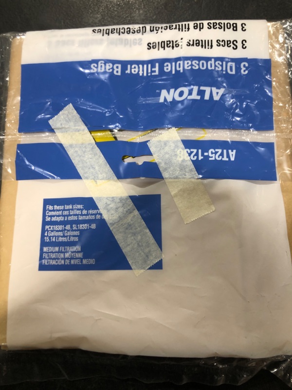 Photo 1 of Original Manufacturer Filter Bags AT25-1238 for Porter-Cable and Stanley Wet/Dry Vacuum PCX18301-4B SL18301-3B - 3 Pack