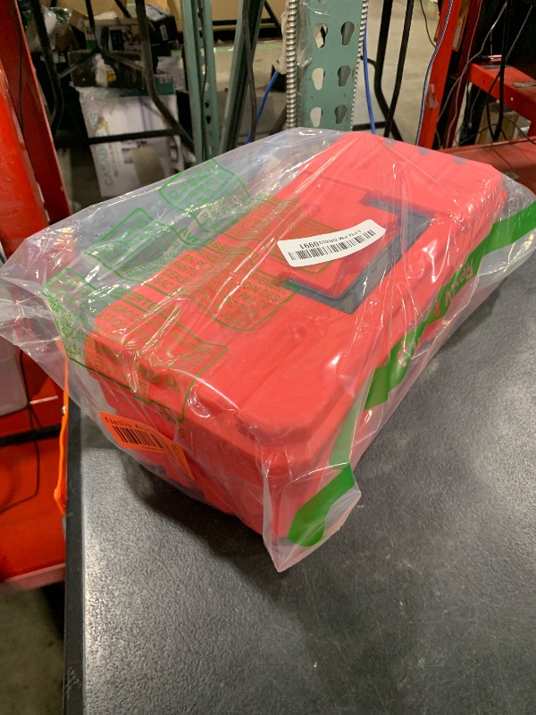 Photo 1 of Akro-Mils 12-Inch ProBox Plastic Toolbox for Tools, Hobby or Craft Storage Toolbox, Model 09912, (12-Inch x 5-1/2-Inch x 4-Inch), Red