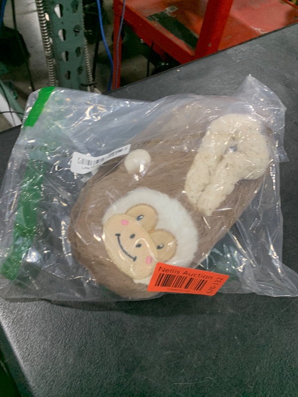 Photo 1 of Oooh Yeah Socks Funny Fluffy Animal Youth Sherpa Slippers (Let's Monkey)