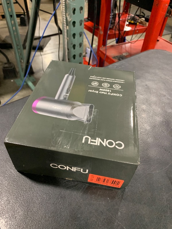 Photo 1 of CONFU Ionic Blow Dryer 1600W, Portable Lightweight Fast Drying Negative Ion Hairdryer Blowdryer, 3 Heat Settings & Infinity Speed, with Diffuser and Concentrator Nozzle for Home & Travel