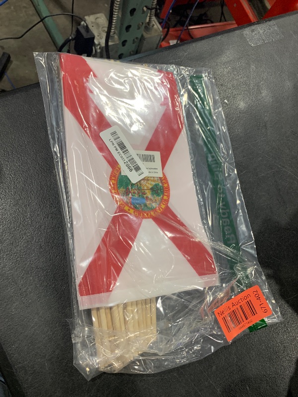 Photo 1 of Pack of 20, Handheld Florida Flags 5x8 Inch - Small State of Florida Sunshine State FL Flags on Wood Sticks with Spear Top, Mini Floridian Flag for Elections, Patriotic Independence Day Decorations