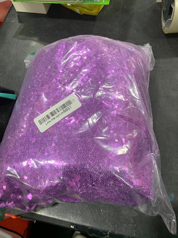 Photo 1 of 8ft x 8ft Light Purple Sequin Backdrop Curtain Glitter Photo Booth Backdrop for Wedding Birthday Baby Shower Event Decorations