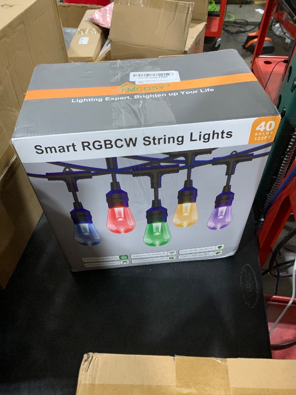 Photo 1 of XMCOSY+ Smart Outdoor String Lights, 123Ft Patio Lights Waterproof, App Control, Compatible with Alexa, RGBCWIC Color Changing LED String Light for Outside