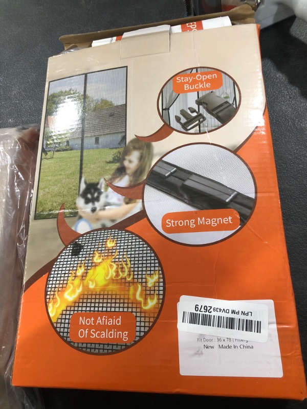 Photo 1 of Fiberglass Magnetic Screen Door Fit Door Size 36 x 78 in- Heavy Duty Fiberglass Screen Door Mesh for Interior Door, Patio and Sliding Doors - Door Screen Magnetic Closure Let Fresh Air in