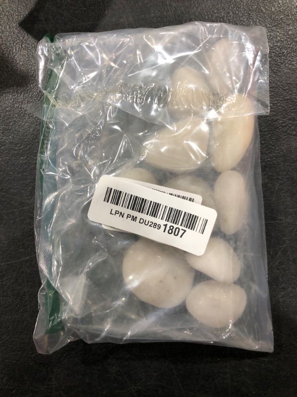 Photo 1 of FANTIAN 2 lbs Polished White Pebbles for Pebbles, 1-2 Inch Smooth White River Rocks for Plants Potted Vases Fillers Fish Tank Landscaping and Outdoor Garden Decorative Rocks