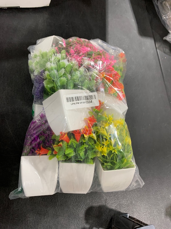 Photo 1 of 10 Pack Small Fake Plants Mini Artificial Fake Potted Indoor Plastic Artificial Plants Aesthetic Eucalyptus Greenery Decor for Office Shelves Living Room Bathroom Bedroom