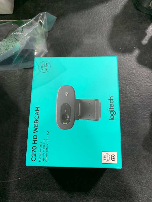 Photo 1 of Logitech C270 HD Webcam, 720p, Widescreen HD Video Calling,Light Correction, Noise-Reducing Mic, For Skype, FaceTime, Hangouts, WebEx, PC/Mac/Laptop/Macbook/Tablet - Black