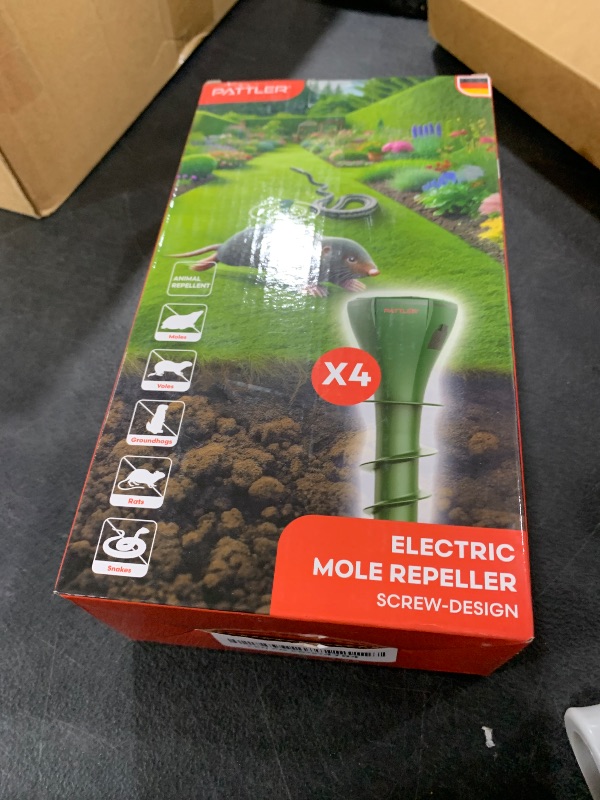 Photo 1 of PATTLER® Mole Repellent USB-Chargeable Solar Powered | Screw-Shape Design | 8,000 Sq Ft Coverage | Best Snake Repellent for Yard, Great for Getting Rid of Moles and Voles | Gopher Repellent | 4 Units