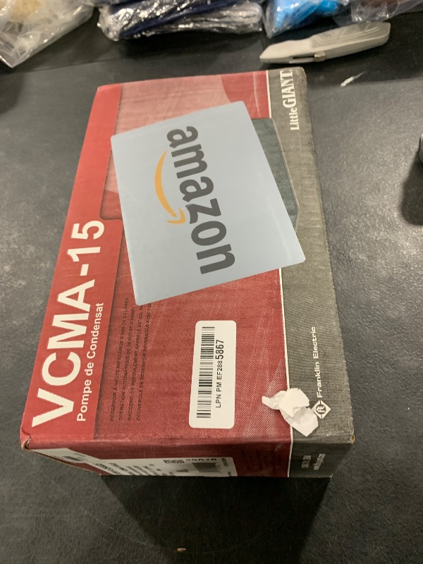 Photo 1 of Little Giant VCMA-15ULS 115 Volt, 65 GPH, 1/50 HP Automatic Condensate Removal Pump for HVAC/Refrigeration Systems/Dehumidifiers with Overflow Detection Switch and 6-Foot Cord, White/Black, 554405