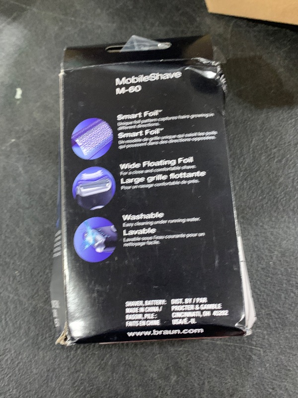 Photo 1 of Braun Electric Razor for Men, M60b Mobile Electric Foil Shaver, Washable