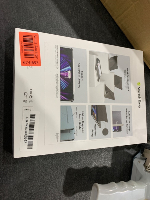 Photo 1 of SwitchEasy Origami 2024 Case for iPad Pro 11' - Protective Case with Pencil Holder, Multi-Angle Stand, Morandi Cover, Apple Pencil Pro Charging, Starlight White
