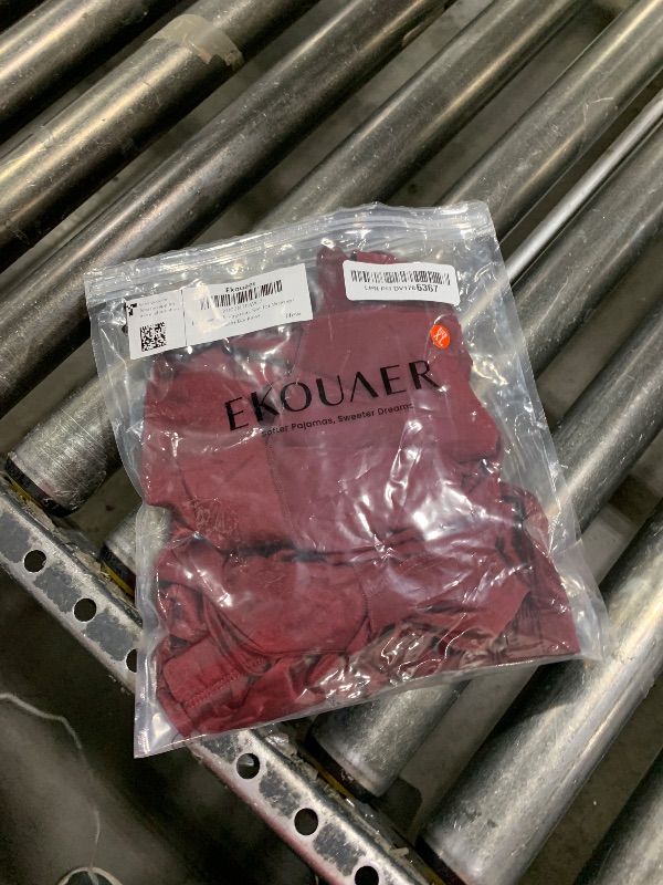 Photo 1 of Ekouaer Silk Pajamas Set for Women Satin Backless Lingerie Pjs Cami Top and Shorts Nightwear Dark Red