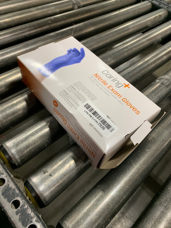 Photo 1 of Caring Nitrile Exam Gloves (100ct), Powder Free and Not Made with Natural Rubber Latex, Gloves for Medical Use, Cleaning, Food Prep and More, Medium