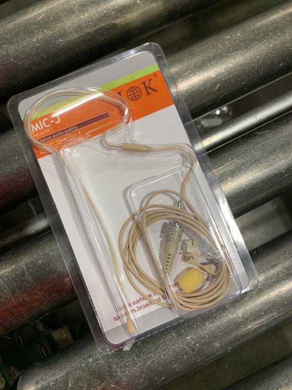 Photo 1 of J K Low Profile Light-Weight Headset Headworn Earhook Microphone MIC-J S90 Compatible with Sennheiser Wireless System