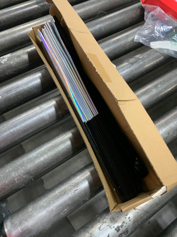 Photo 1 of Raveahem Large Rave Fan, Clack Folding Hand Fan with Premium Fabric, Thick Bamboo Frame for Men Women Gift for EDM, Festival, Club, Party, Dance, Decoration (Holographic Silver, 13")