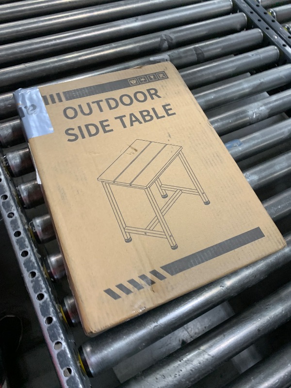 Photo 1 of ODK Outdoor Side Table, Adirondack Patio End Table with Weather-Resistant, Waterproof Top for Hot Tub, Garden, Balcony, Poolside, Durable & Easy-to-Clean, Black