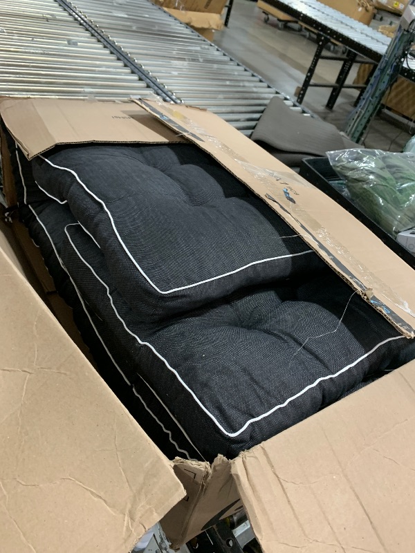 Photo 1 of Wenqik 3 Pcs Outdoor Chair Cushions Set 44 x 19 x 4 Inch Tufted Waterproof Patio Furniture Seat Pad Loveseat Cushion 
