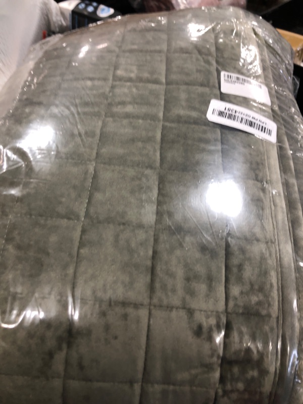 Photo 1 of LEAONME Velvet Quilt California King-118''x106'', Lightweight Olive Green Velvet Comforter Set with 2 Pillow Shams, Soft Oversized Bedspread Coverlet Quilted Bedding Set for All Season