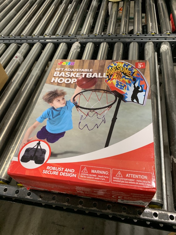 Photo 1 of JOYIN Kids Basketball Hoop, Adjustable Height 2.8 ft-6.2 ft Toddler Basketball Hoop 