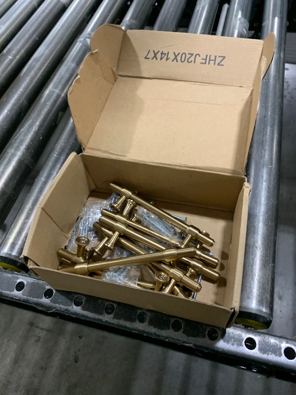 Photo 1 of Haliwu 10 Pack Champagne Bronze Cabinet Pulls, 3-3/4 Inch Hole Center Drawer Pulls