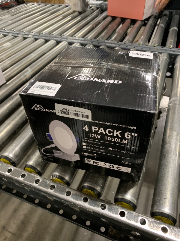 Photo 1 of Meconard 4 Pack 6 Inch 5CCT LED Canless Recessed Lighting with Night Light