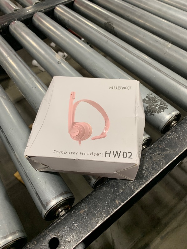 Photo 1 of NUBWO HW02 USB Headset with Microphone Noise Cancelling &in-line Control, Ultra Comfort Computer Headphones for Laptop pc, On-Ear Wired Office Call Center Headset for Boom Skype Webinars (Pink)