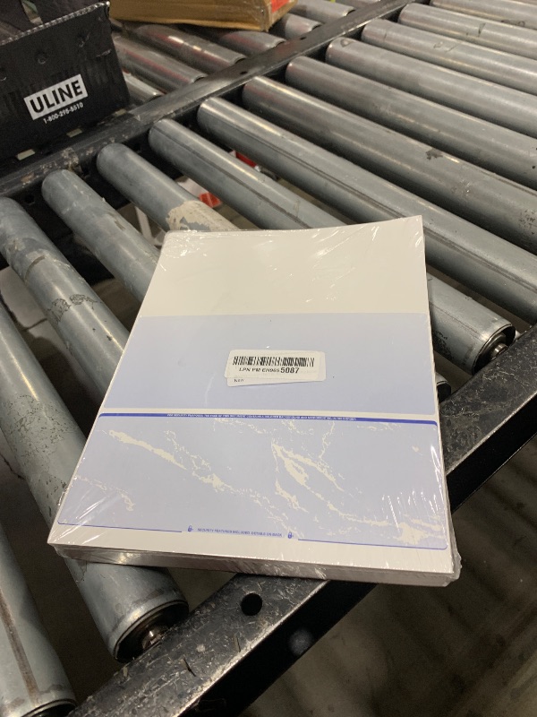 Photo 1 of Business Voucher Check Stock - Computer Laser Checks - 250 Sheets, Check on Bottom, Blue Marble