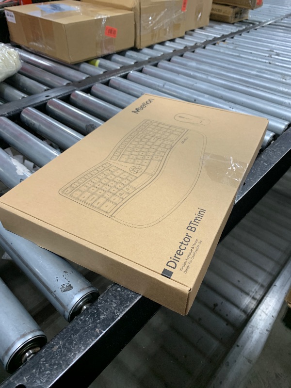 Photo 1 of MEETION Ergonomic Wireless Keyboard and Mouse Combo, 2.4G Curved Compact Keyboard with Cushioned Palm Rest, 4 Level DPI Adjustable Wireless Mouse, for Windows/Mac/Desktop/Laptop/PC, Gray Black