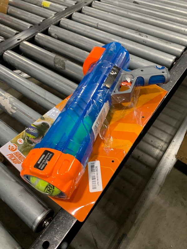 Photo 1 of Nerf Dog Tennis Ball Blaster Dog Toy Gift Set, Tennis Ball Dog Fetch Toy Launches up to 50 ft, Dog Ball Thrower for All Breeds Includes Translucent Blue Tennis Ball Launcher and 3 Dog Tennis Balls